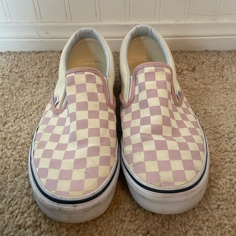 Pink Checkered Vans (Size 9.5)